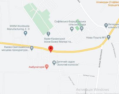 Билборд A в Софиевской Борщаговке, 3х6  с. Софіївська Борщагівка траса Київ - Бишів (Кофейня), Соборна 53, в напрямку Бишів схема