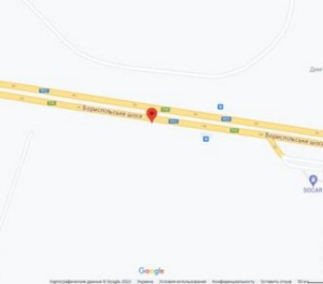 Білборд B на трасах Київської області, 3х6  Бориспільське шосе, 28+450  напрямок в Київ схема
