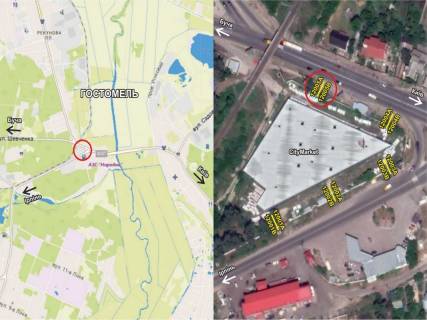 Билборд B в Гостомеле, 3х6  Гостомель, вул. Шевченка (біля ТЦ City Market) схема