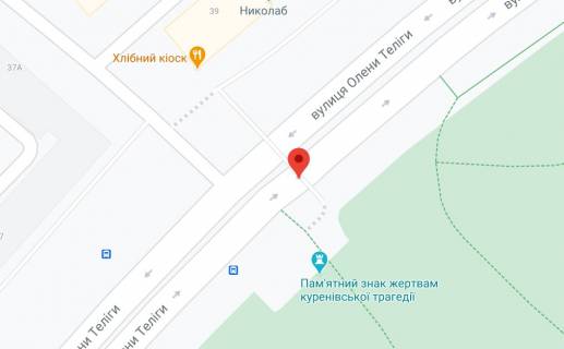 Нестандарт A в Киеве, 2х8  вул. О.Теліги в напрямку м.Почайна схема
