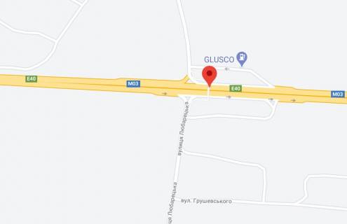 Нестандарт A в Иванков, 2х16  М-03 траса Київ-Харків 48+800 км від КПП. Другий від Борисполя, зупинка на с. Іванків, АЗС GLUSCO, напрямок - в Київ схема