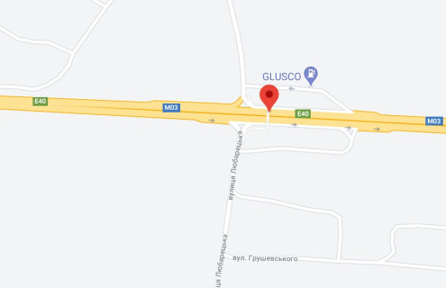 Нестандарт A в Иванков, 2х16  М-03 траса Київ-Харків 48+800 км від КПП. Другий від Борисполя, зупинка на с. Іванків, АЗС GLUSCO, напрямок - в Київ схема