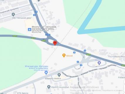 Видеоборд A в Гостомеле, 3х6  Гостомель, вулиця Свято-Покровська, перед мостом,  виїзд  в напрямку Києва - 620105 схема
