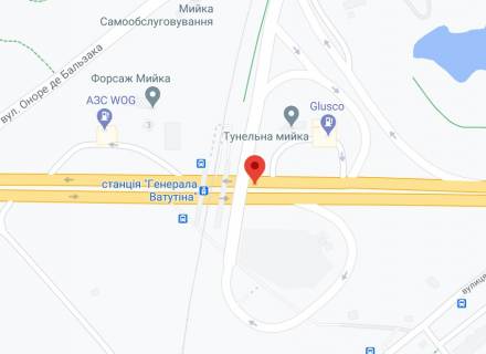 Нестандарт A в Киеве, 2х8  просп. Романа Шухевича (Генерала Ватутіна)/вул. О. Бальзака, в напрямку центра схема