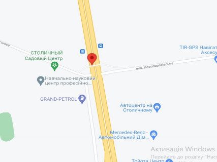 Нестандарт A в Киеве, 2х8  Столичне шоссе, у напрямку виїзду з міста, біля Автоцентру, в напрямку Конча-Заспа схема