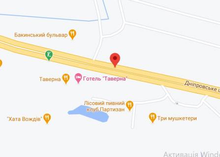 Нестандарт A у , траса Новообухівська (траса Новообухівська), 2х16  Н 01 Ново Обухівська тр. 28+043 км від КПП.Четвертий від Києва, ресторан Партизан, Три Мушкитера, в Київ схема