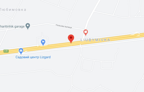 Нестандарт A у Любимівці, 2х16  М-06 Житомирська траса 33+020 км від КПП. Десятий від Києва, с. Любимівка, поворот на с. Буча 1, зупинка, поруч Ветеринарна аптека, напрямок - з Києва схема