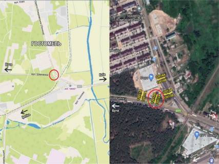 Билборд B в Гостомеле, 3х6  Гостомель, вул.Шевченка (біля Фори) схема