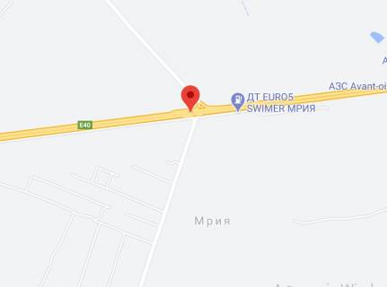 Нестандарт A на трассах Киевской области, 2х16  М-06 Житомирська траса 28+880 км від КПП. Восьмий від Києва, с. Мрія, поворот на c. Лісне - зупинка, напрямок - з Києва схема