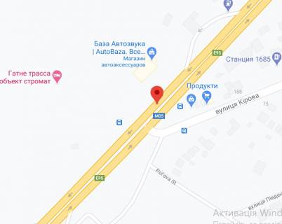 Нестандарт A у , траса Київ - Одеса (траса Київ - Одеса), 2х16  М-05 Одеська тр.16+700 км від КПП. Третій від Києва - Чабани 1, поруч АЗС Marshal, 100м до АЗС КЛО, світлофор, зупинка, напрямок руху з Києва схема
