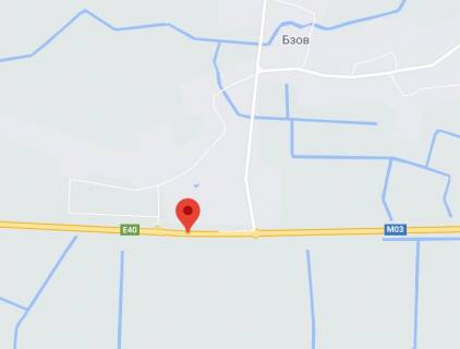 Нестандарт A у , Морозівка (Морозівка), 2х16  М-03 траса Київ-Харків 58+300 км від КПП. Третій від Борисполя, поворот на с. Морозівка, с. Бзів, зупинка, АЗС GLUSCO, напрямок - в Київ схема