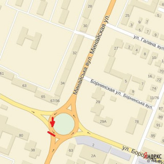 Билборд A в Ужгороде вул.Грушевського-Минайська (транспортне кільце) схема