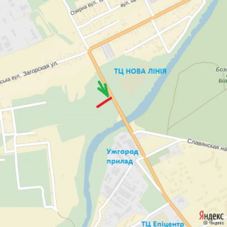 Білборд, Бігборд (Борд)  A у Ужгороді вул.Баб'яка(новий трансп.міст), район ТЦ Нова лінія, напрям-вул.Воз'єднання, Капушанська (Перемоги) схема
