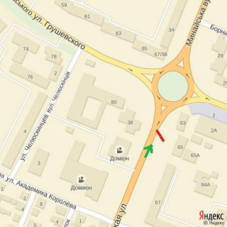 Білборд, Бігборд (Борд)  A у Ужгороді вул.Минайська,67(навпроти рест.Рубін), напрям-вул.Грушевського схема