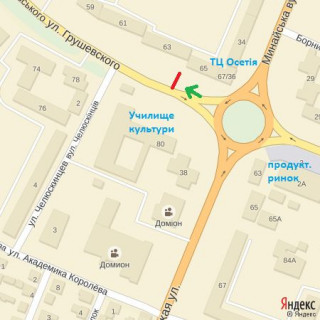 Билборд A в Ужгороде вул.Грушевського (Ніредьгаза), напрям-вул.Героїв 128-ї бригади (8 Березня) схема