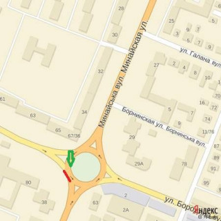 Билборд A в Ужгороде вул.Грушевського-вул.Минайська(трансп.кільце) схема