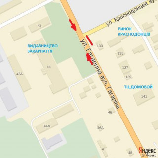 Билборд A в Ужгороде вул.Блистіва-К.України, в'їзд до ринку "Краснодонців", Епіцентр схема