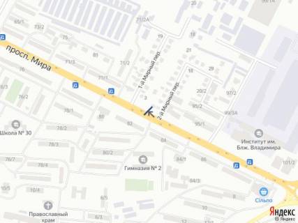Билборд A в Хмельницком, 6х3  Пр. Миру - пров. Мирний схема