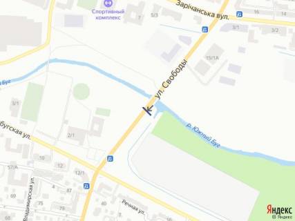 Билборд B в Хмельницком, 6х3  вул. Свободи (навп Палацу творчості перед мост схема