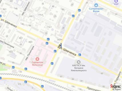 Білборд, Бігборд (Борд)  A у Хмельницькому, 6х3  вул. Старок.шосе - вул. Шевченко схема