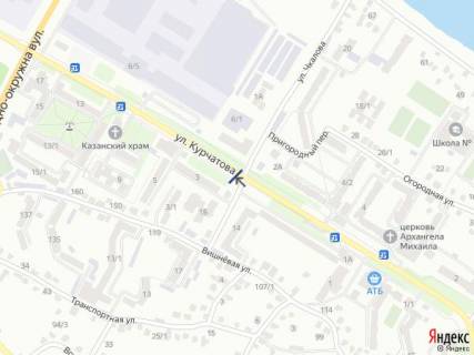 Билборд B в Хмельницком, 6х3  вул. Курчатова, 3 (поворот на Колізей) схема