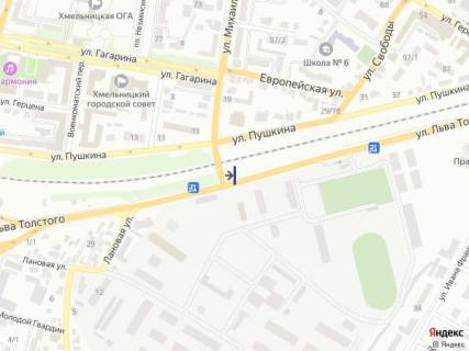Білборд, Бігборд (Борд)  B у Хмельницькому, 6х3  вул.Толстого - вул.Грушевського (зі сторони КПП). неподалік: велика стоянка (від центру) схема