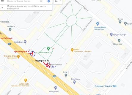 Видеоборд B в Запорожье, 5,76х2,88  Прибрежна магістраль — навпроти ТРЦ «Сітімол» по вул.Запорізька, 1Б  (ст.Б) - 489478 схема