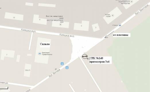 Призма A в Запорожье бул.Вінтера —в ул.Кияшко, напротив супермаркету «Сільпо» (призматрон) - 528741 схема