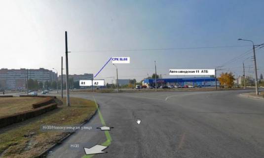 Білборд, Бігборд (Борд)  A у Запоріжжі, 6x3  вул. Автозаводська - Володимира Українця (Новокузнецька), обличчям до кола,права площина Фото 1