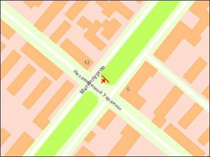 Prismatron, Prism A in Zaporizhzhya av.Metalurgiv - st.Nezaleznoi Ukraini (prizmatron) - 254338 scheme