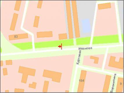 Билборд B в Запорожье Иванова ул схема