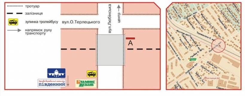Білборд, Бігборд (Борд)  A у Львові, 3х6  Любинская ул. схема