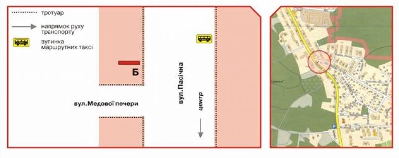 Билборд B в Львове, 3х6  Пасечная ул. - Медовой Пещеры ул. схема