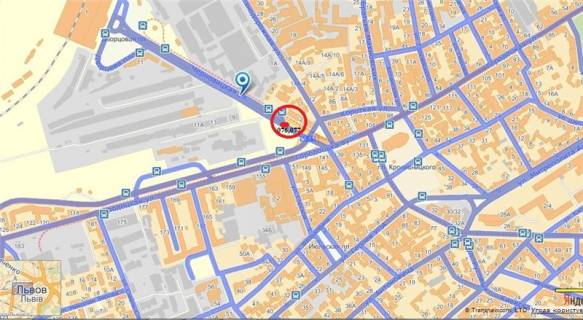 Билборд A в Львове Черновицкая ул. схема