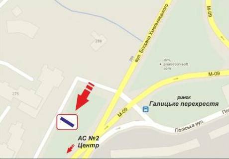 Билборд A в Львове, 3х6  Б.Хмельницкого, 275 ул. схема