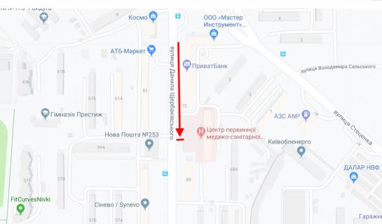 Билборд B в Киеве, 3х6  вул. Данила Щербаківського (Щербакова), 70 у напрямку просп. Берестейський (Перемоги) схема