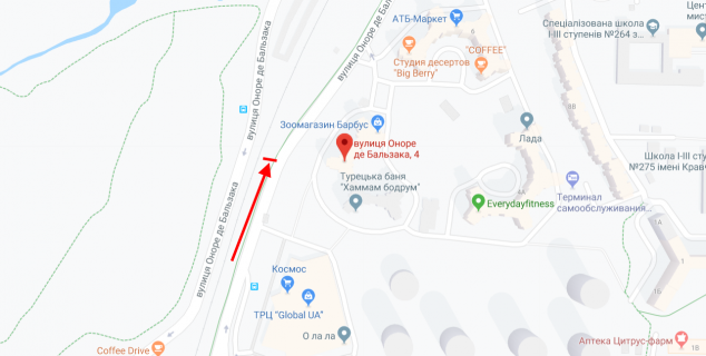 Призма B в Киеве, 3х6  Бальзака вул., 4 - 141338 схема