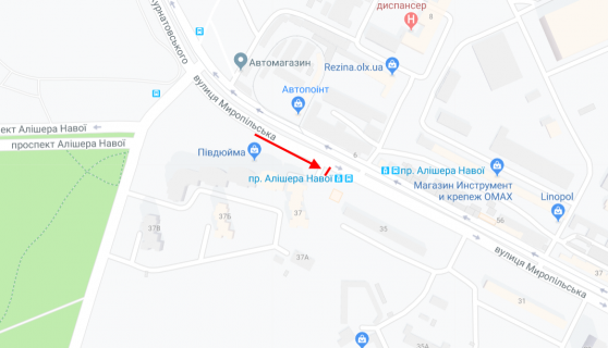 Призма A в Киеве, 3х6  Миропільська вул., 37 поруч будівельний ринок Юність  - 219940 схема