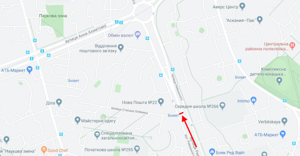 Призма B в Киеве, 3х6  Ревуцького вул., 30/1/вул. Олійника у напрямку вул. Ахматової - 219955 схема