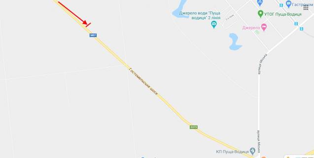 Білборд, Бігборд (Борд)  B у Києві, 3х6  Гостомельське шосе, 1,9 км до КП в Київ схема