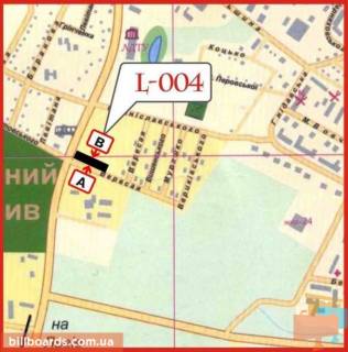 Билборд A в Луцке вул. Львівська, 148 (вїзд в місто зі сторона Львова, біля АЗС) схема