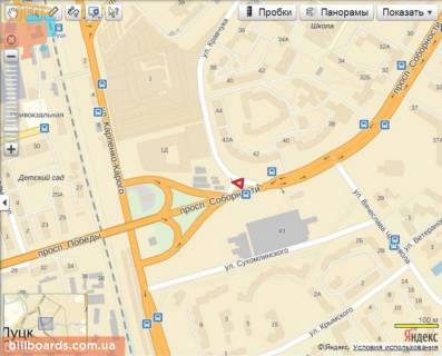 Билборд C в Луцке кільце Соборності - Кравчука (навпроти ТАМ-ТАМу, район Формула Варшавського ринку) схема