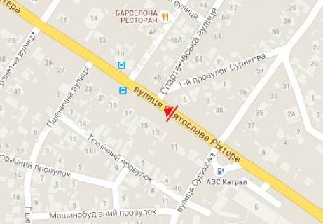 Билборд  в Одессе Ріхтера Святослава вул. (Щорса)., 11-13 - Ганни Михайленко вул. (Спартаківська) схема