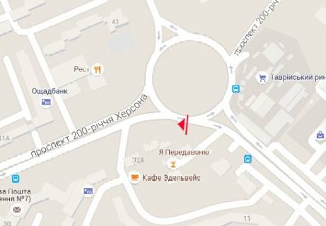 Билборд A в Херсоне, 3x6  Каховська пл. схема