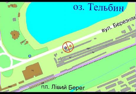 Билборд B в Киеве, 3x6  Березняковская ул., 19А (озеро Тельбин) схема