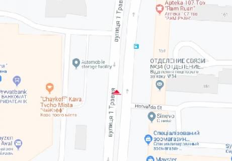 Бэклайт B в Чернигове 1-го Травня вул., 166 схема