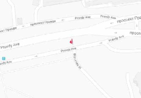 Билборд A в Киеве Правды пр. (на разделителе) схема