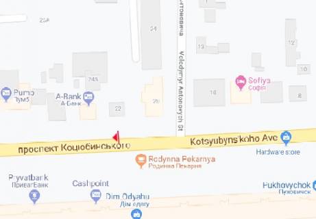 Беклайт B у Вінниці Коцюбинського просп., 24 схема