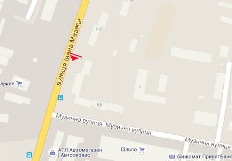 Billboard A in Chernihiv Ivana Mazepy st., 60a scheme