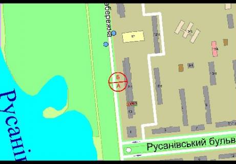 Ситилайт A в Киеве, 1.86x1.27   Русановская набережная ул., 10 (возле супермаркета "Сильпо" и ресторана "Мураками") схема